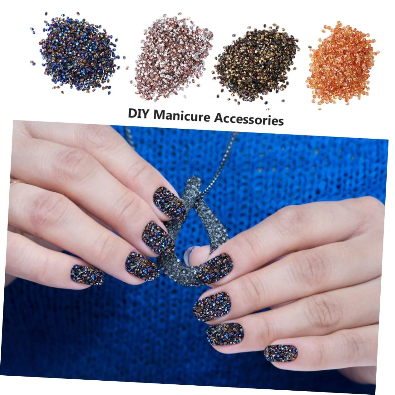 Стрази для нігтів Mikinona Срібні, фото №4