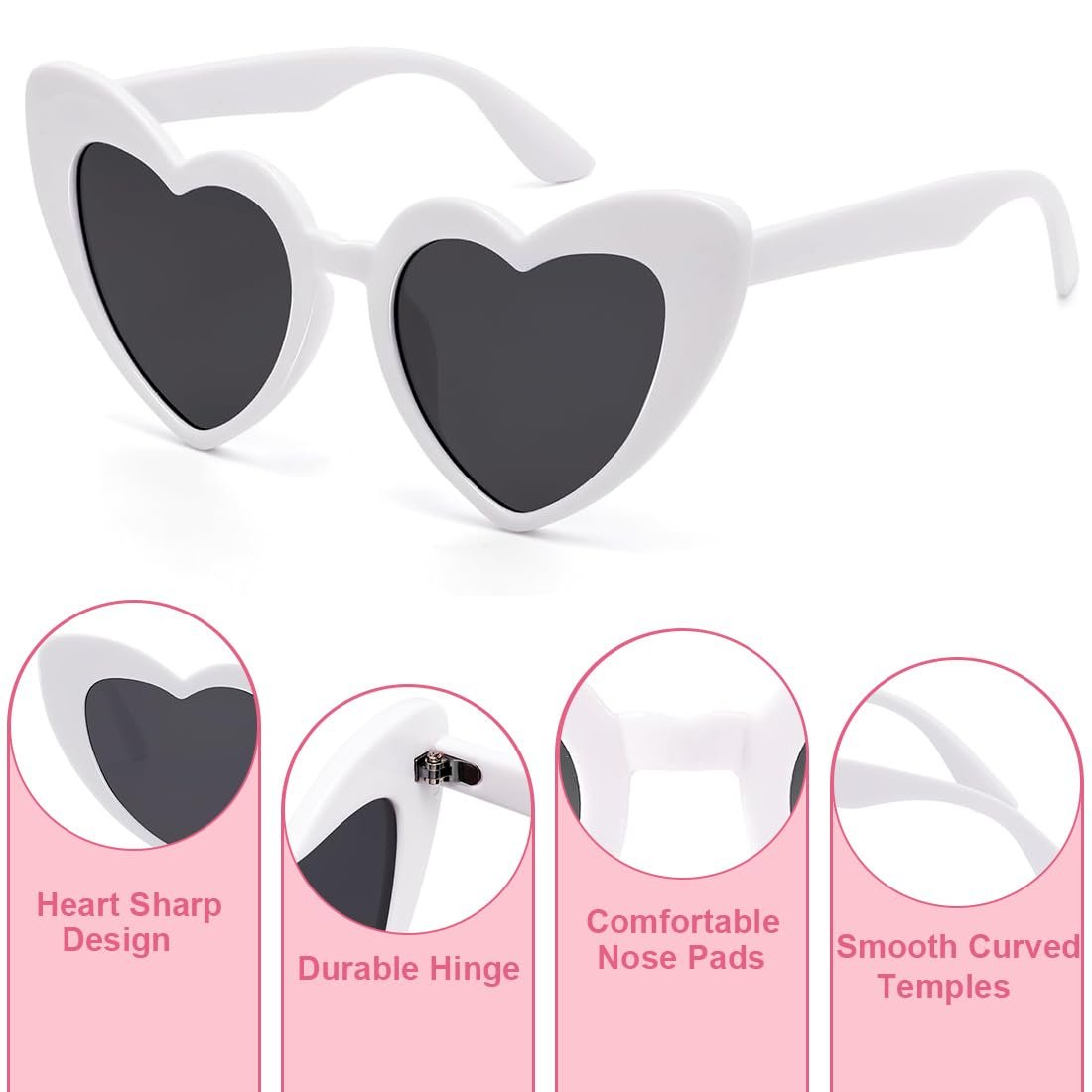 Солнцезащитные Очки Сердце KOQAIIZ, 4 шт., фото №3 Солнцезащитные Очки Сердце KOQAIIZ, 4 шт., фото №3