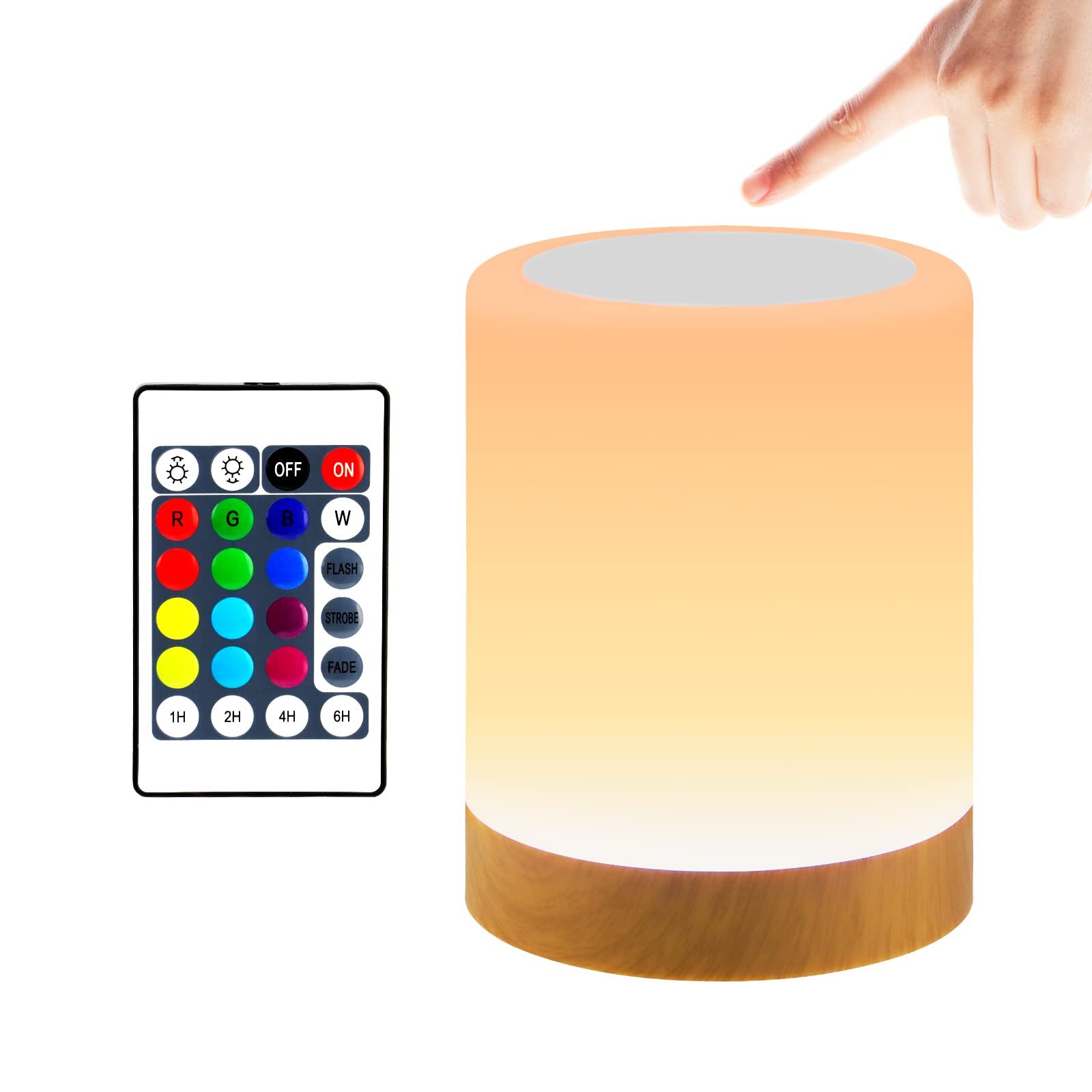 Настільна лампа JOPHEK LED Bedside Touch-Sensitive Night Light 13 Colours 3 Modes Timing Function, фото №1