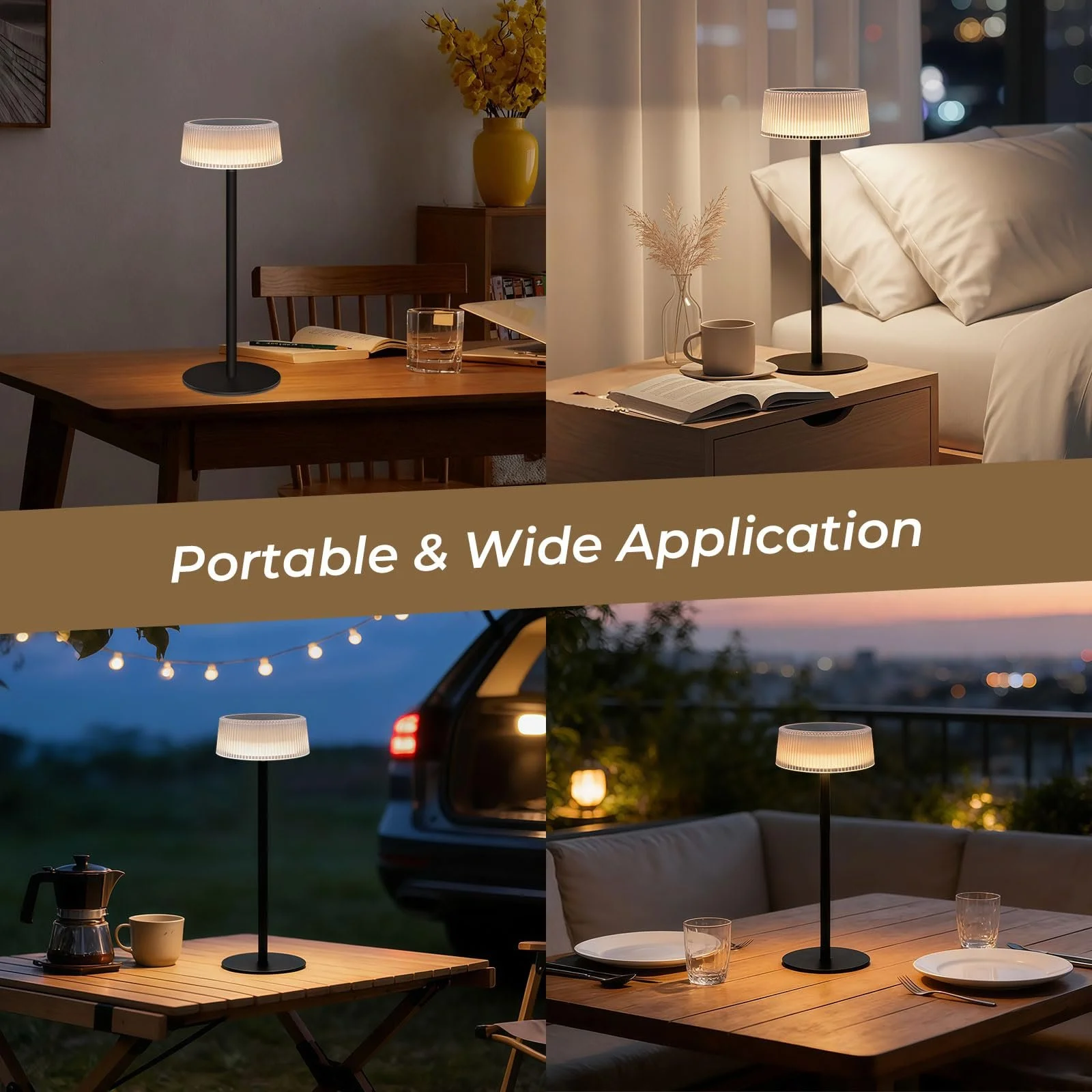 Настольная лампа Lacasa LED Аккумуляторная Солнечная 2 шт. IP67 3000K-6000K, фото №3