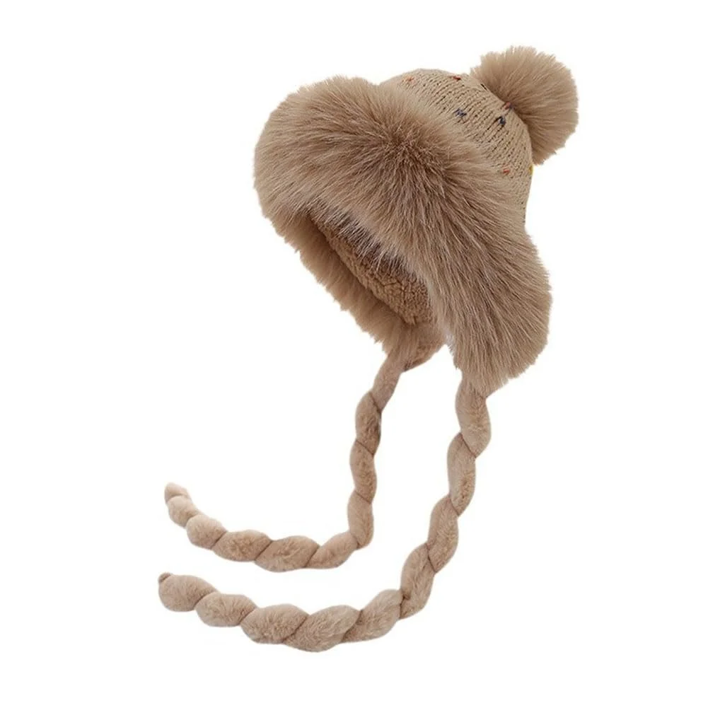 Зимняя шапка Vobozeany для девочек, детская, теплая, вязаная, фото №1 Зимняя шапка Vobozeany для девочек, детская, теплая, вязаная, фото №1