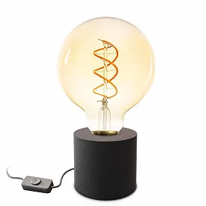 Настільна лампа SSC-LUXon NAMBI Vintage E27 LED Чорна матова з кабелем та вимикачем - Фото 1