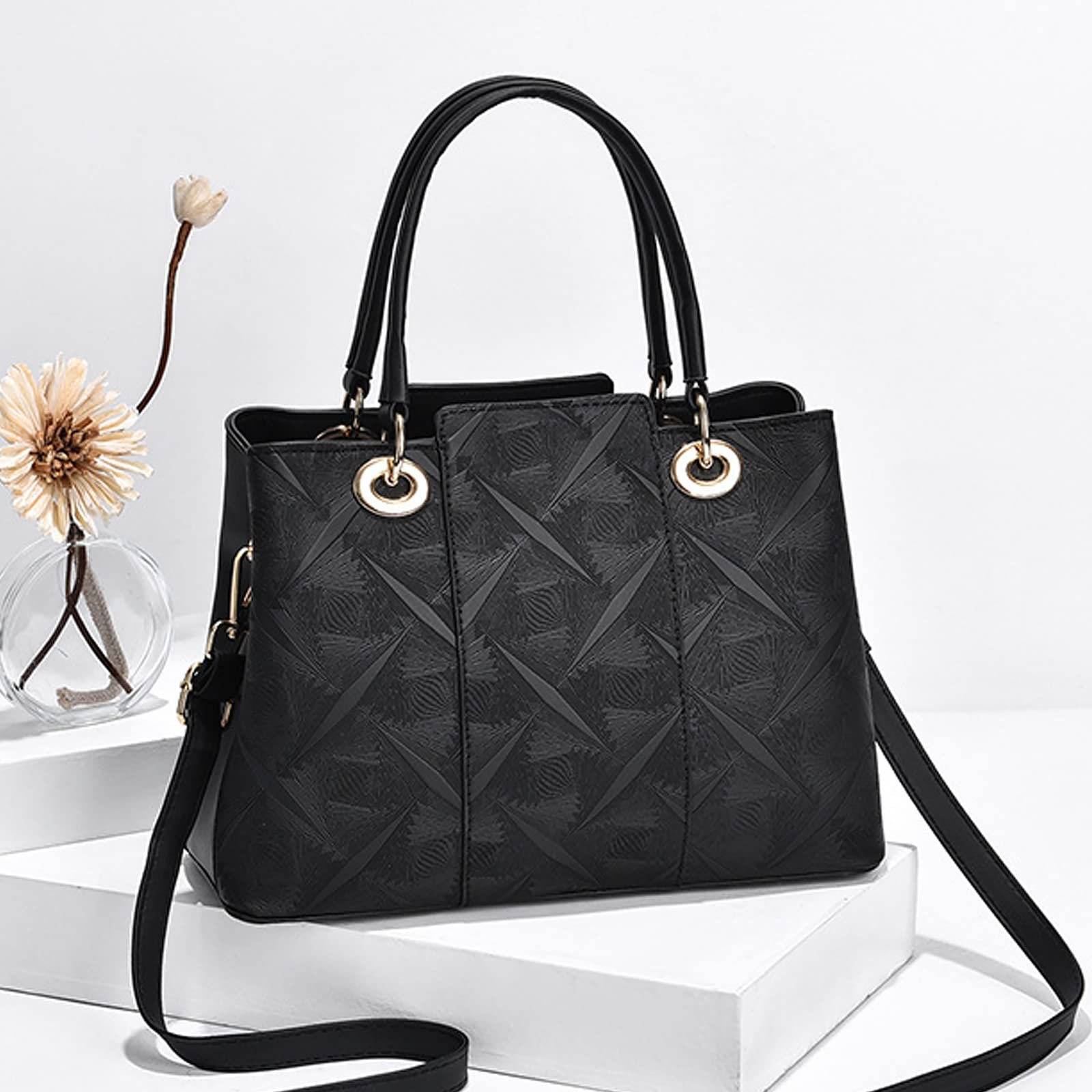 Сумка з короткими ручками NICOLE & DORIS зі штучної шкіри чорного кольору, фото №3