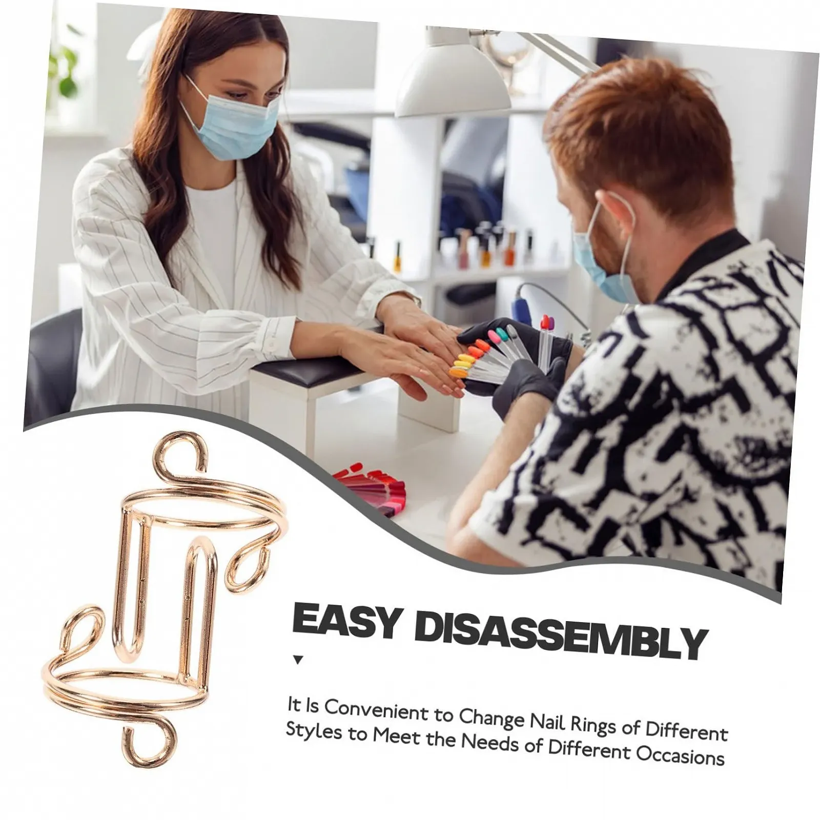 Кільця для нігтів Healeved Мідні регульовані знімні 20 штук, фото №8 Кільця для нігтів Healeved Мідні регульовані знімні 20 штук, фото №8