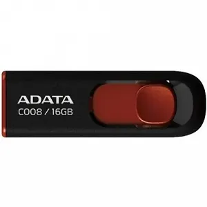 USB флеш накопитель ADATA 16Gb C008 Black/Red USB 2.0 (AC008-16G-RKD) - Фото 1