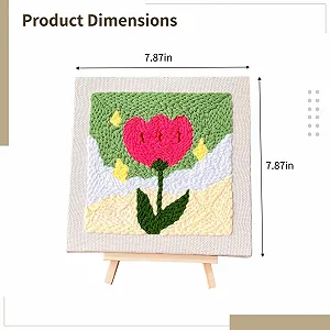 Набір для вишивання килимовою голкою Punch Needle Craft Kit з дерев'яною рамою, підставкою та інструментами 20 x 20 см synthetic.ua - Фото 1