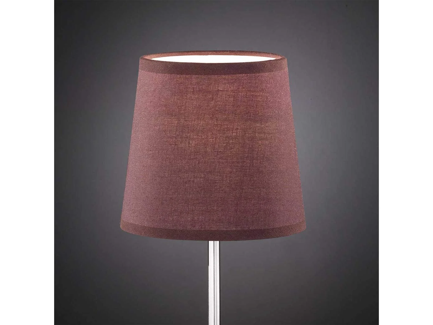 Настільна лампа Classic LED 32 см тканинний абажур 14 см світло-коричнева срібляста основа, фото №4