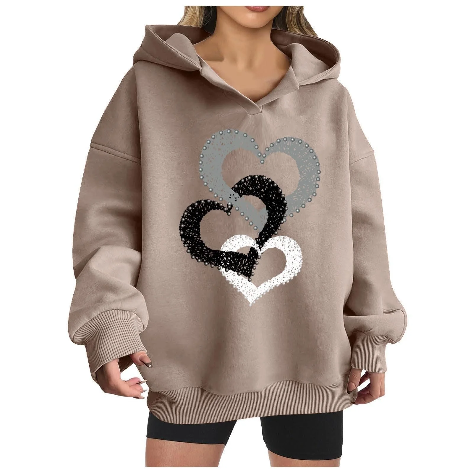 Рождественский джемпер tsaChick Женский модный повседневный свитшот с принтом Love Свободный свитшот с длинными рукавами Флисовая куртка Толстовка Одеяло Флисовый жилет Женский флисовый пуловер Спортивная куртка, фото №1 Рождественский джемпер tsaChick Женский модный повседневный свитшот с принтом Love Свободный свитшот с длинными рукавами Флисовая куртка Толстовка Одеяло Флисовый жилет Женский флисовый пуловер Спортивная куртка, фото №1