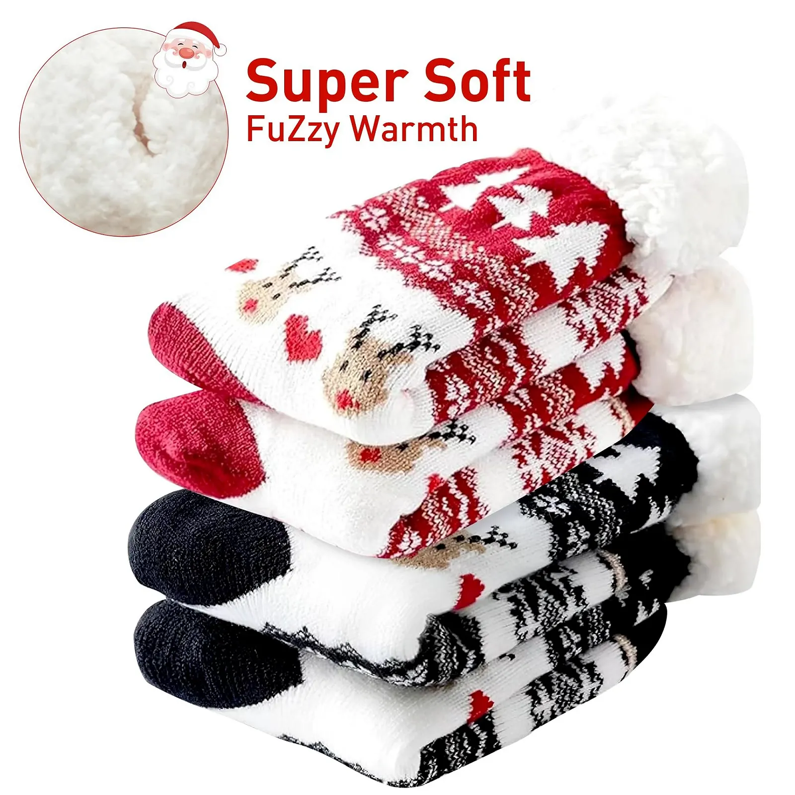 Шкарпетки махрові ZoneYan Різдвяні жіночі, 2 пари, розмір 35-42, фото №6