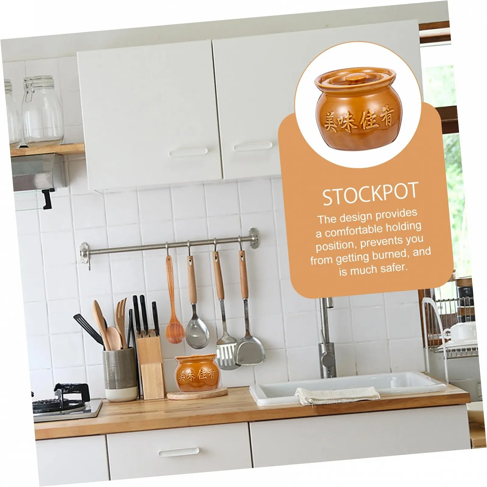 Горщик для запікання керамічний 400 мл з кришкою Коричневий, фото №8