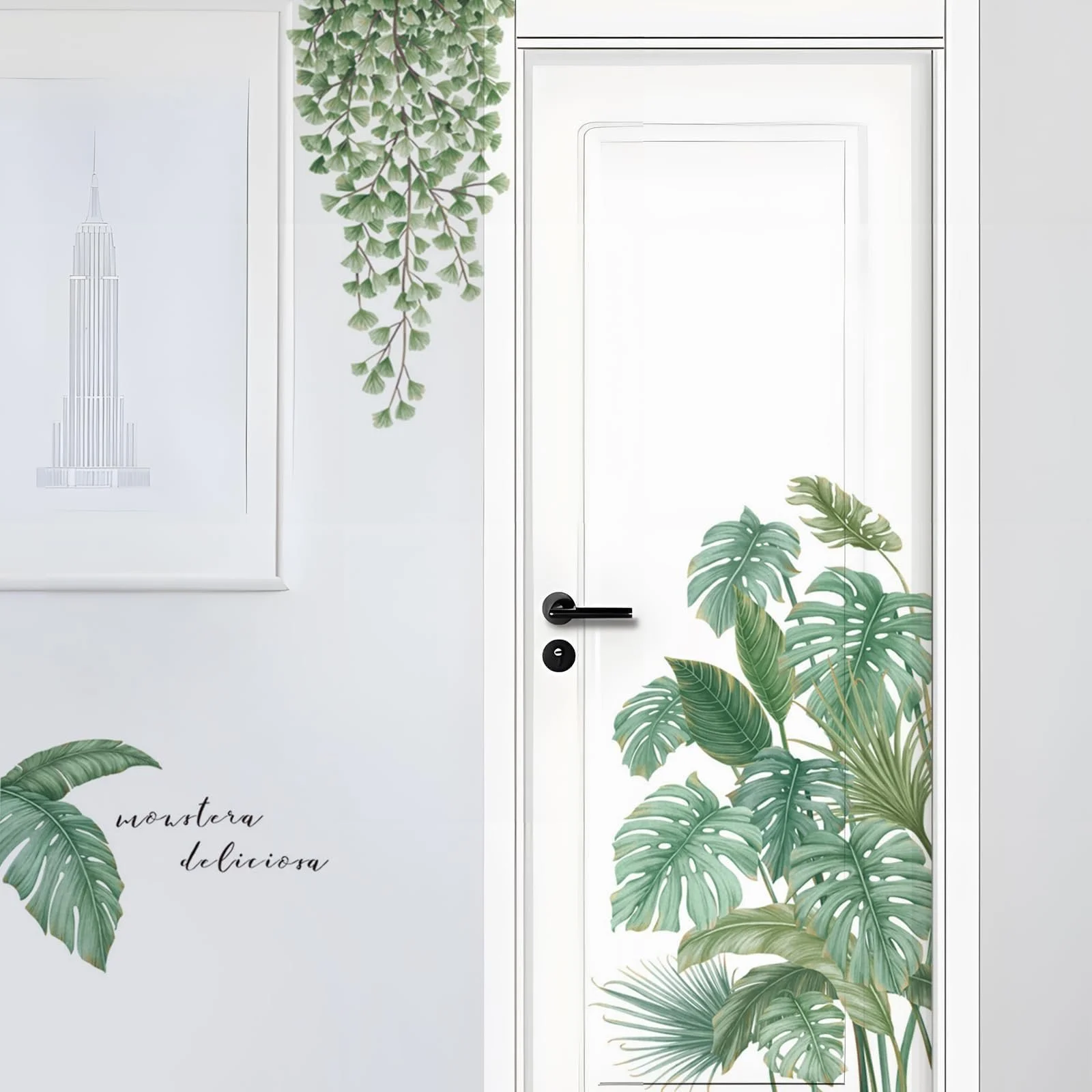 Наклейка на стіну Plants Tropical Leaves 30 x 90 см 2 шт. Зелена, фото №4