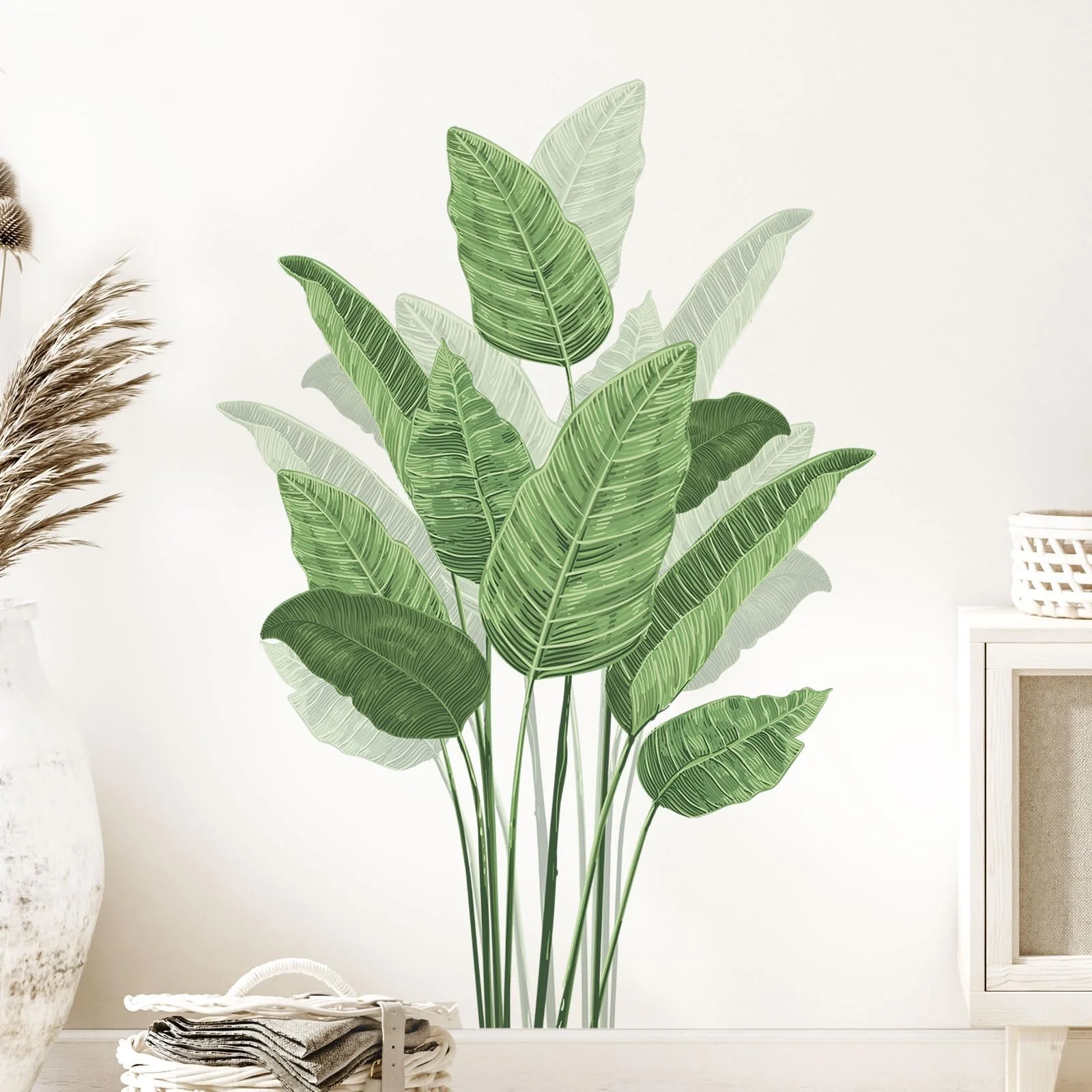 Наклейка на стіну Tanlaby Tropical Plant Green Plant Leaf Зелена, фото №1