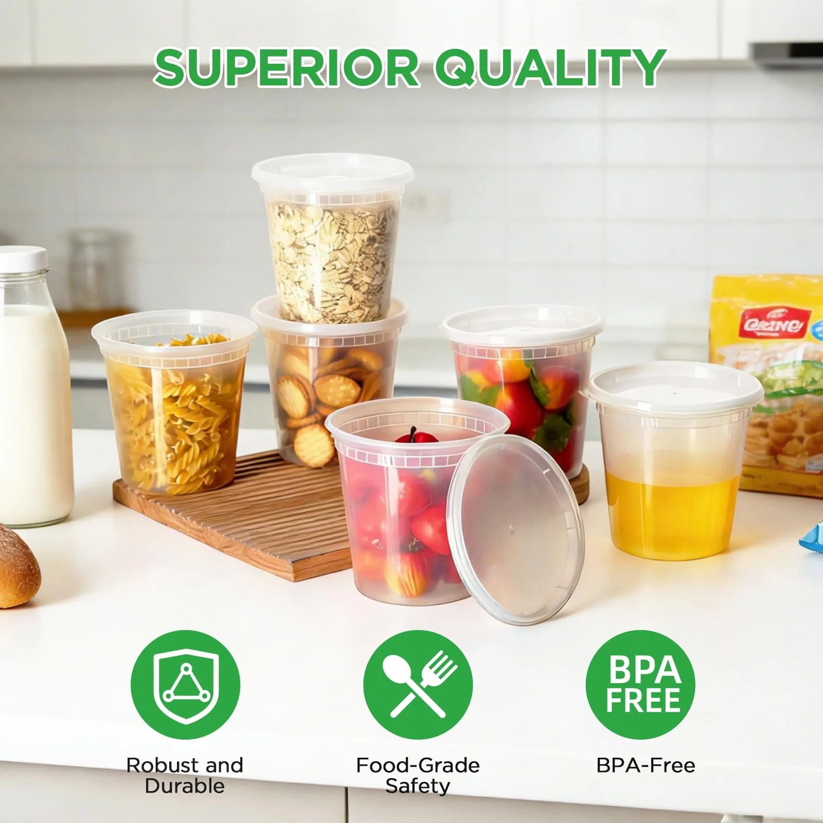Контейнери для зберігання їжі Romon 24 шт 710 мл/24 oz BPA-free, фото №6