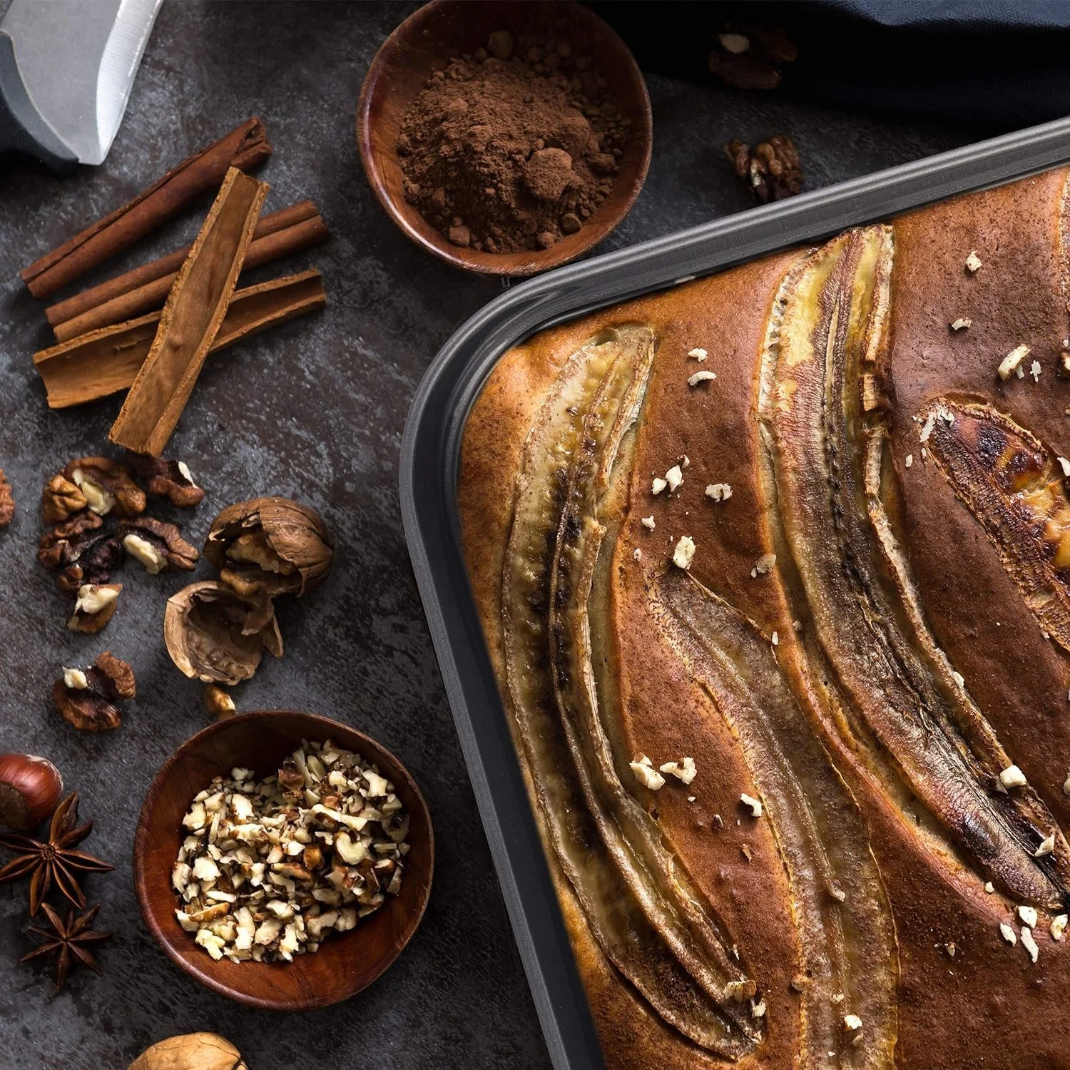 Набір форм для запікання MGE квадратні з вуглецевої сталі з антипригарним покриттям 2 шт 25 x 25 см, фото №7