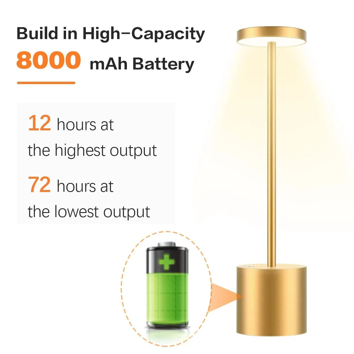 Бездротова настільна лампа Hapfish LED 8000 мАг алюмінієва, фото №2