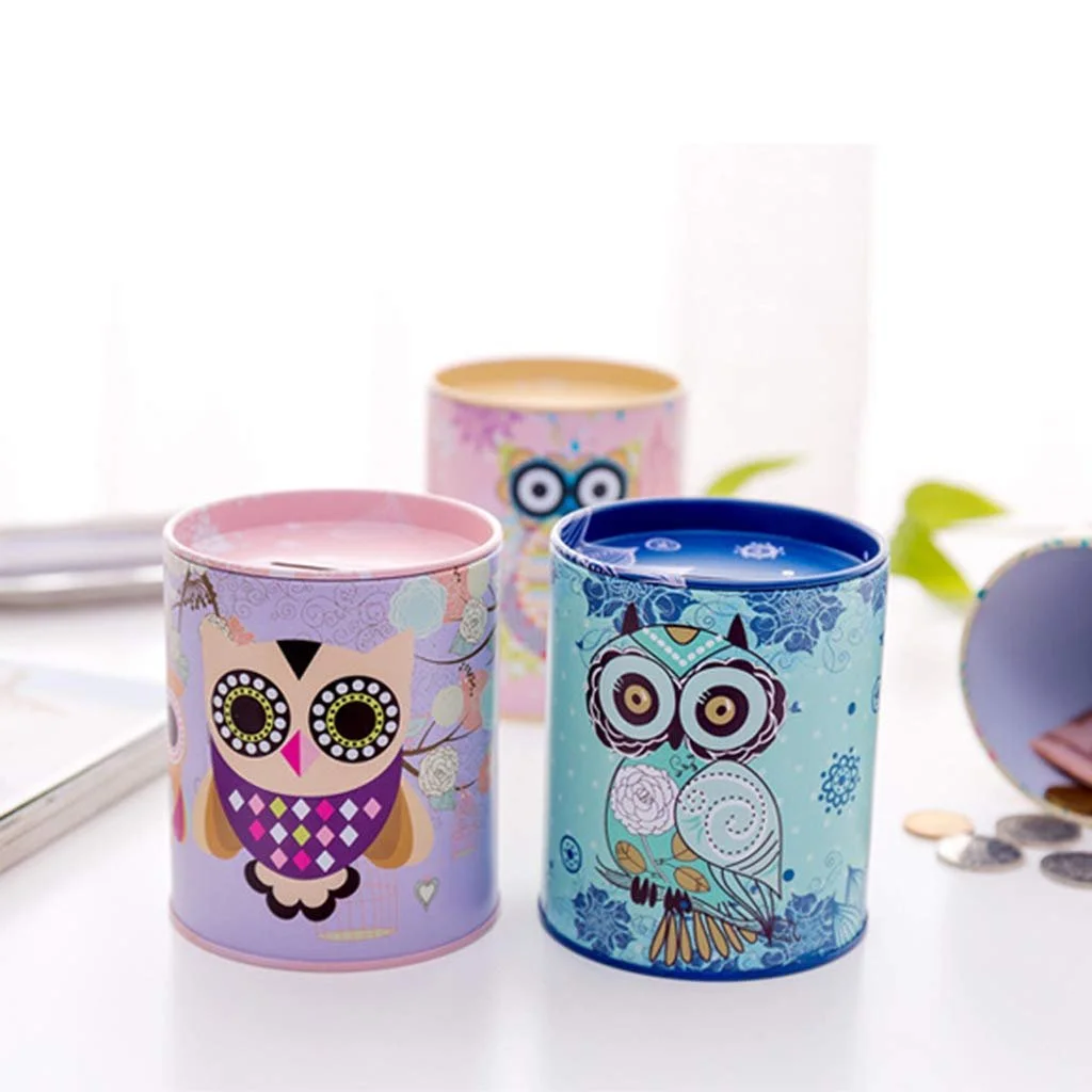 Скарбничка Creative Vintage Tinplate Cylinder Owl Geometric, фото №4