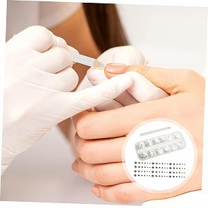 Набор для маникюра WOONEKY 12 шт Плоские стразы для ногтей Клей для страз Самодельные драгоценные камни для украшений ногтей synthetic.ua - Фото 1