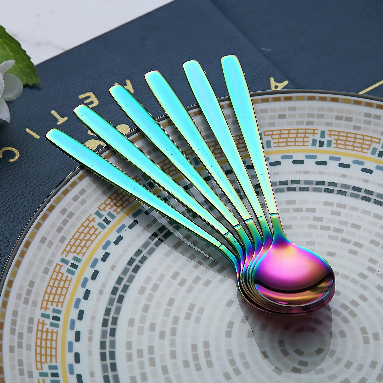 Ложка чайна Berglander Rainbow 16 см, набір 6 шт., нержавіюча сталь, титанове блискуче багатобарвне покриття, фото №3