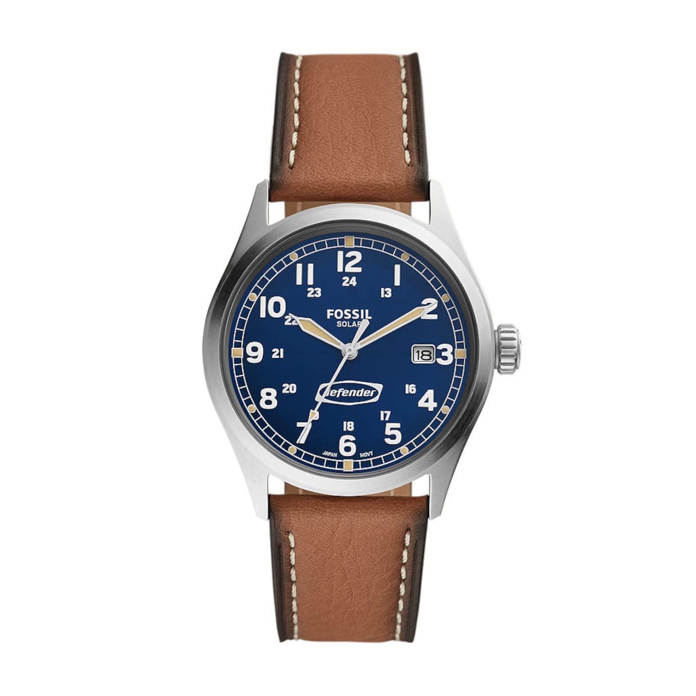 Чоловічий годинник Fossil Defender, Solarbetriebenes Dreizeiger-Datum з браслетом з нержавіючої сталі або шкіри, фото №1
