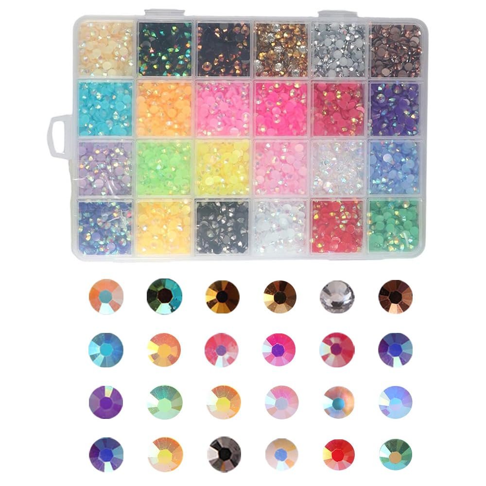 Стрази 5 mm-смола, 24 кольори, 12000 штЖелейні, Плоска задня частина, Різнокольорові зі смоли для DIY, фото №1
