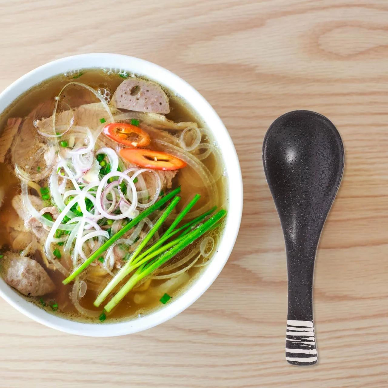 Набір керамічних ложок для столового посуду, ретро, для азіатських супів, фото №2