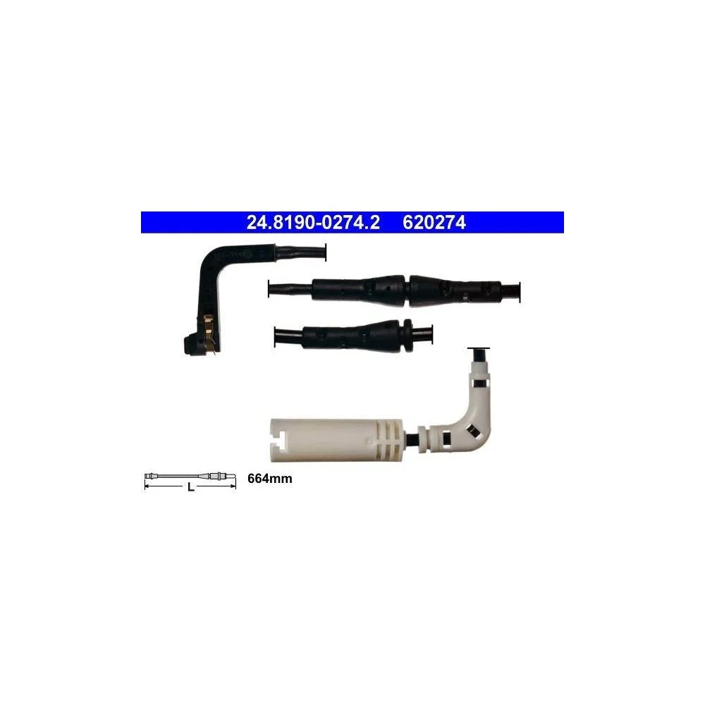 Датчик износа тормозных колодок ATE 24.8190-0274.2 для BMW, задняя ось, фото №1 Датчик износа тормозных колодок ATE 24.8190-0274.2 для BMW, задняя ось, фото №1