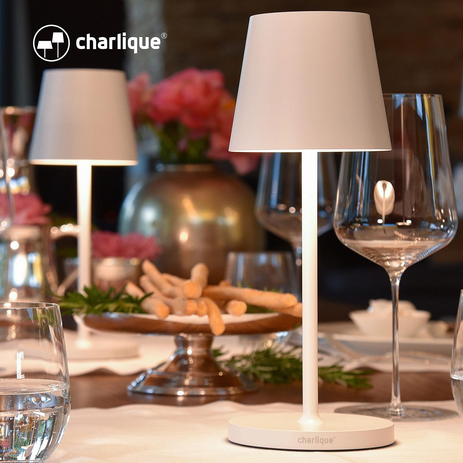 Настільна лампа charlique Dinner Light Mini LED 28 см Акумуляторна USB IP54 Біла, фото №3