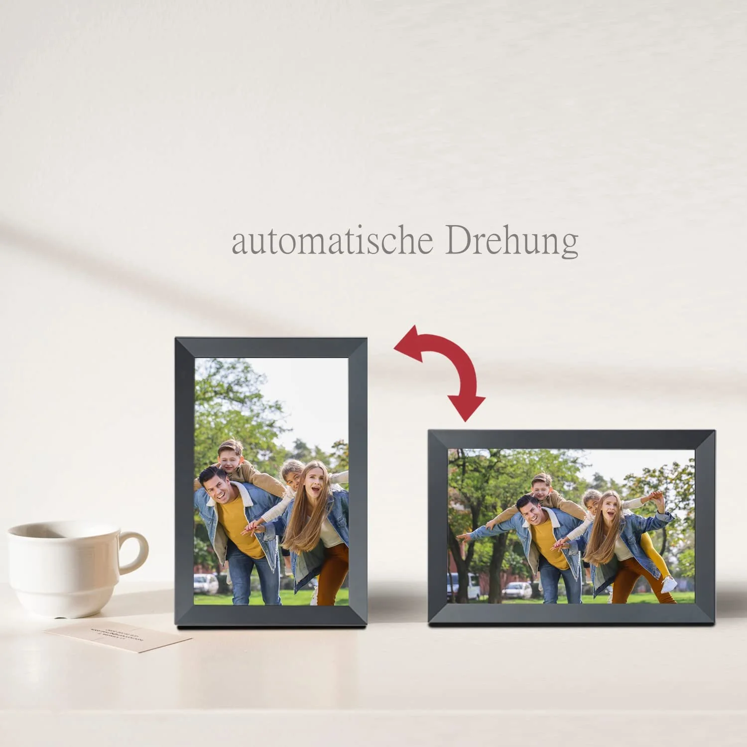 Цифровая фоторамка Aorpdd 10.1 дюйма WiFi HD IPS Touch Screen 32 ГБ Auto Rotation Frameo App, фото №4