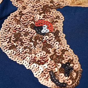 Толстовка Дитяча vidaXL Жираф з Блискітками Темно-синя synthetic.ua - Фото 1