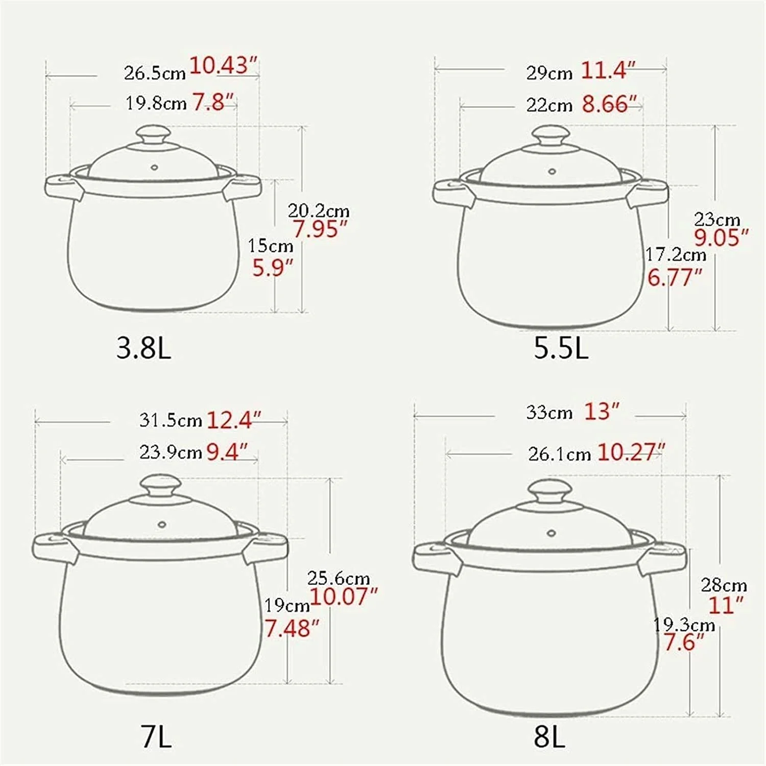 Кастрюля керамическая с крышкой термостойкая большой емкости для тушения, фото №7