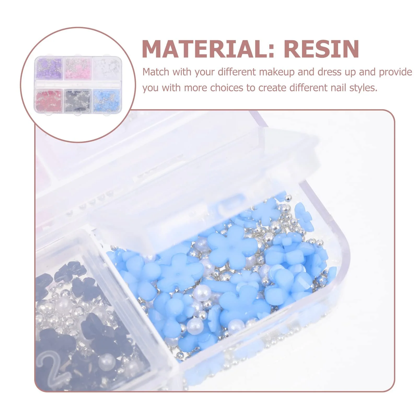 Украшения для ногтей Цветы COHEALI 1 коробка, фото №3