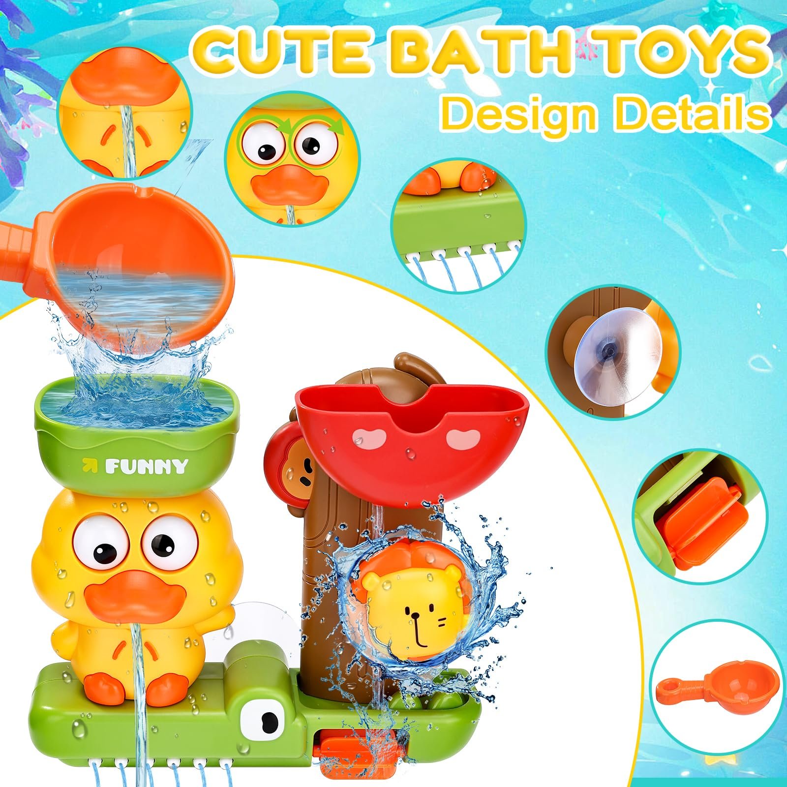 Игрушка для ванны Утка Лев для детей, фото №5