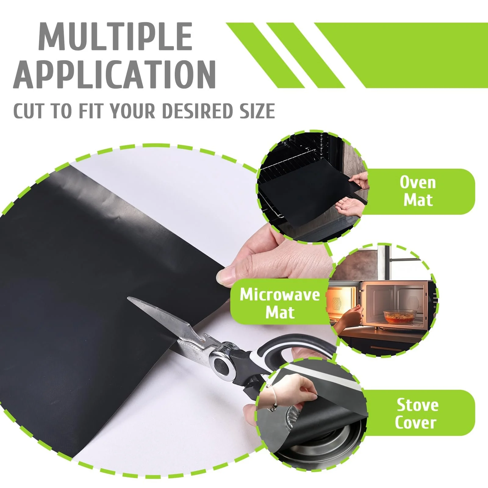 Килимок для духової шафи KitchenRaku Universal Teflon Oven Cooker Mat 32 x 50 см антипригарний Чорний 2 шт., фото №6 Килимок для духової шафи KitchenRaku Universal Teflon Oven Cooker Mat 32 x 50 см антипригарний Чорний 2 шт., фото №6