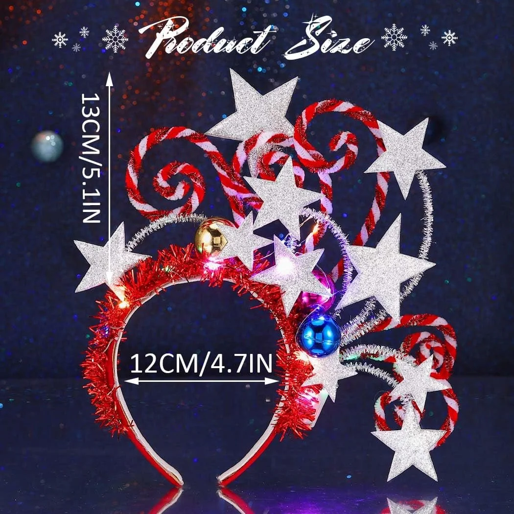 Обруч для волосся зі світними зірками Reaky LED, фото №5