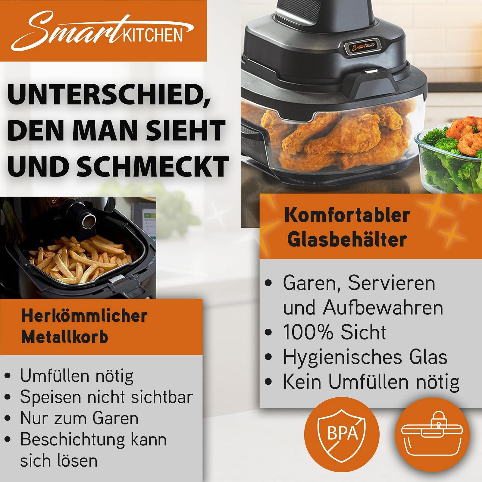Мультипіч Smart Kitchen 4-в-1 4 л + 1.5 л Скляний контейнер Компактна Чорна, фото №9 Мультипіч Smart Kitchen 4-в-1 4 л + 1.5 л Скляний контейнер Компактна Чорна, фото №9
