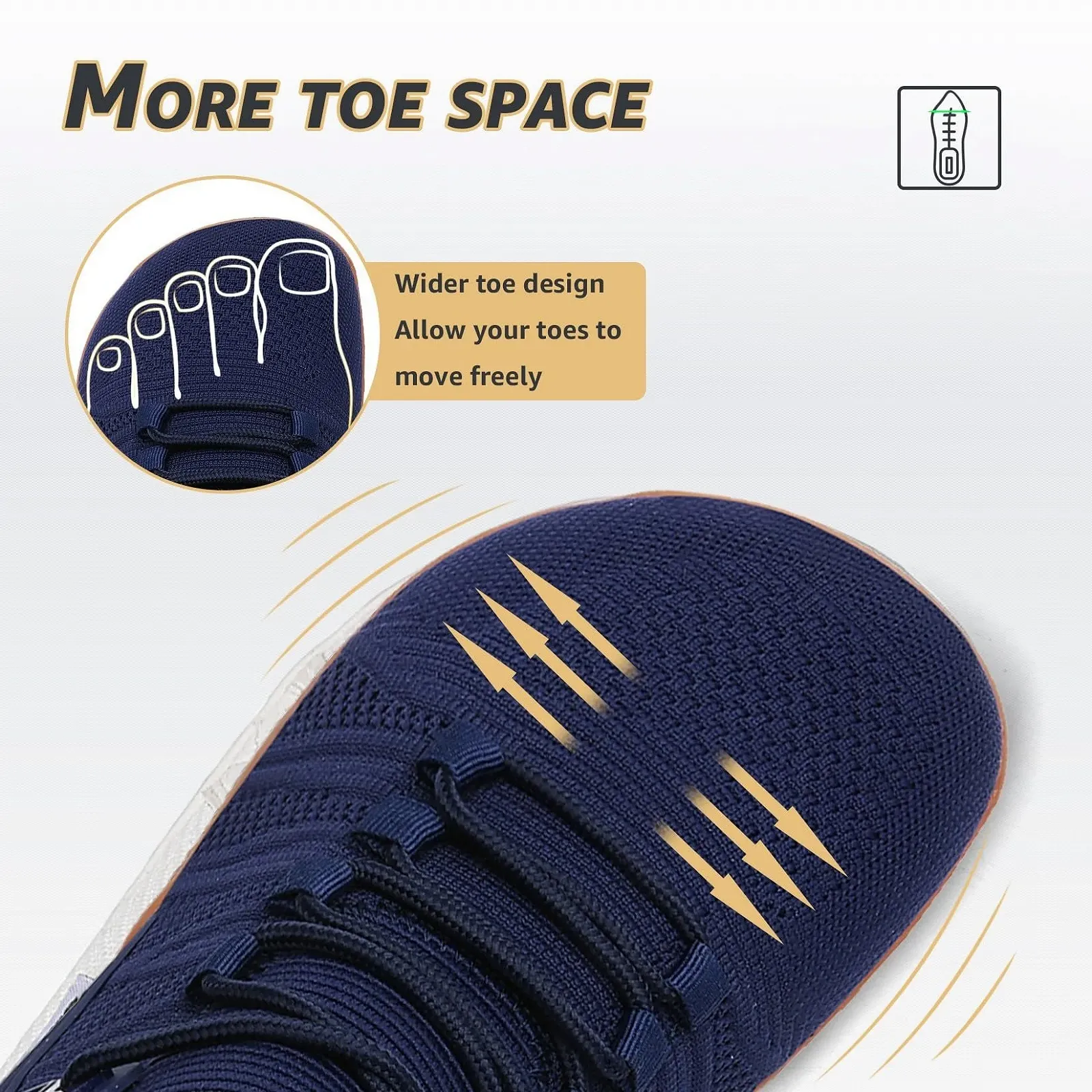 Кросівки ASHION Мінімалістичні для бігу по пересіченій місцевості з широкою шкарпеткою, фото №3