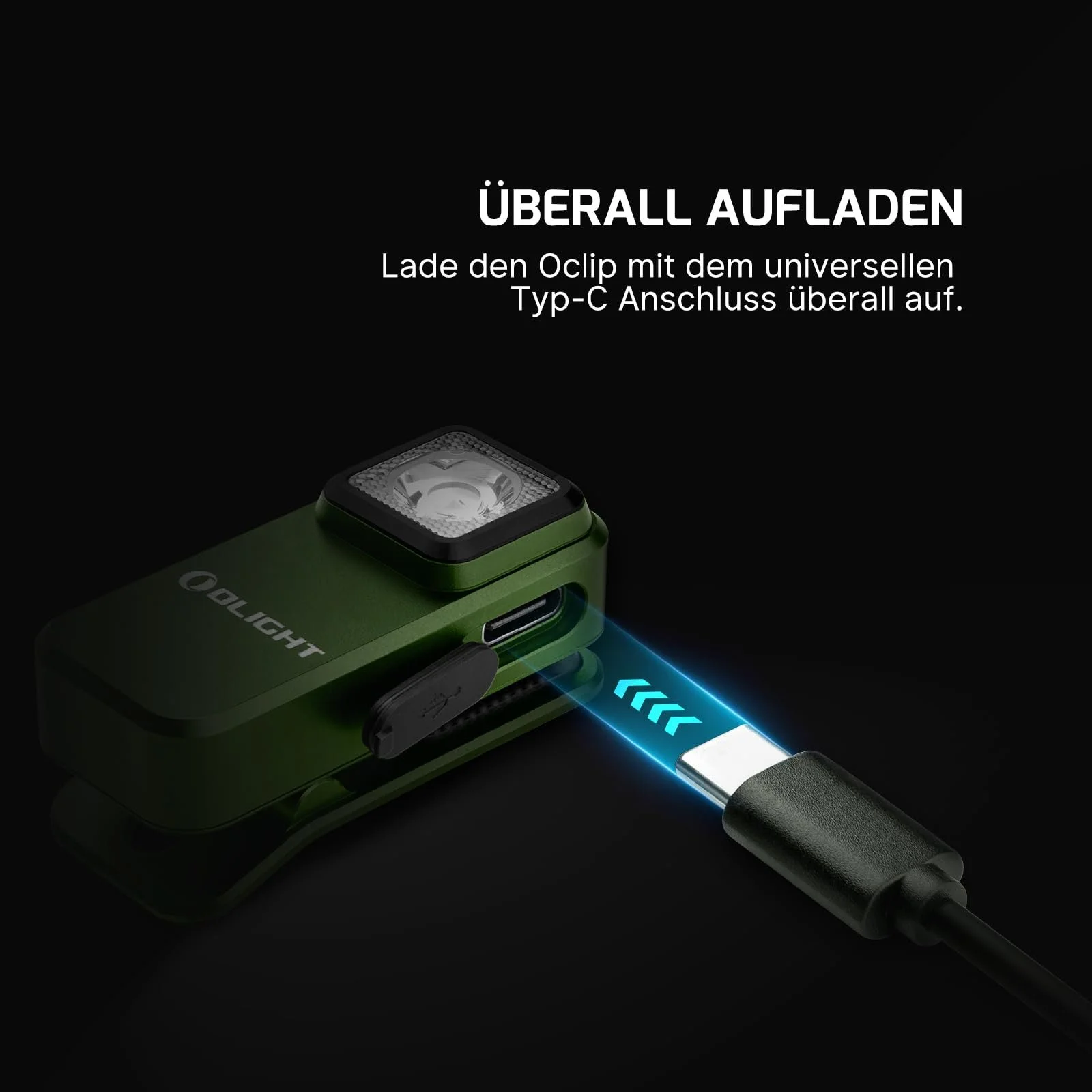 Ліхтар Olight Oclip Mini LED з червоним світлом, 300LM, USB-C акумуляторний, IPX5, захист від падіння з висоти 1,5 м, невеликий миготливий ліхтар для кемпінгу та попереджень про безпеку, OD Green, фото №7