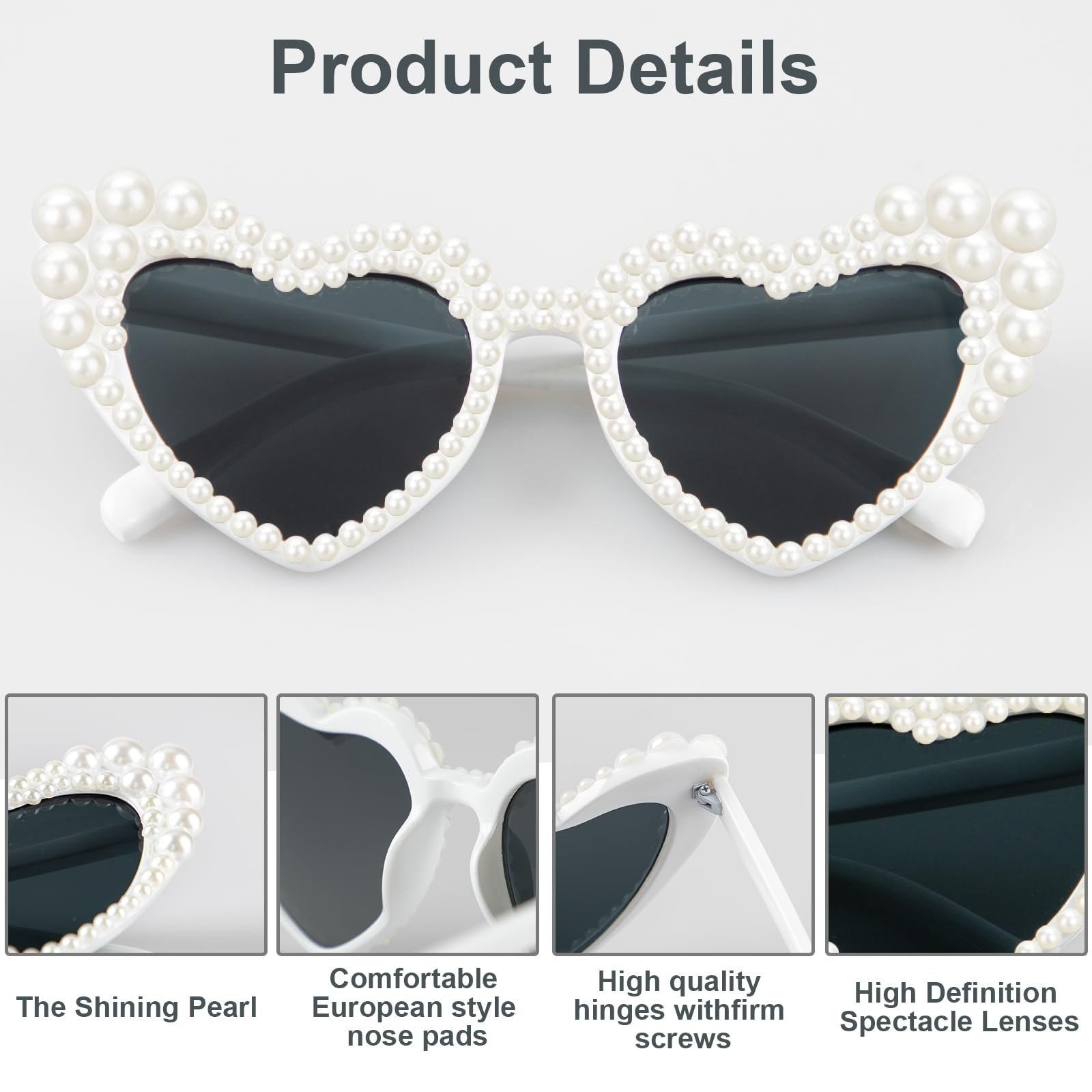 Сонцезахисні окуляри Anroong Жіночі Наречена Форма Серця, фото №3