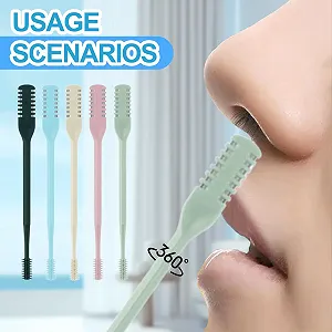 Набір QTTRPCU 10шт. 2-в-1 Тример для носу 360° Поворотний Миється для видалення волосся з ніздрів (5 кольорів) synthetic.ua - Фото 1