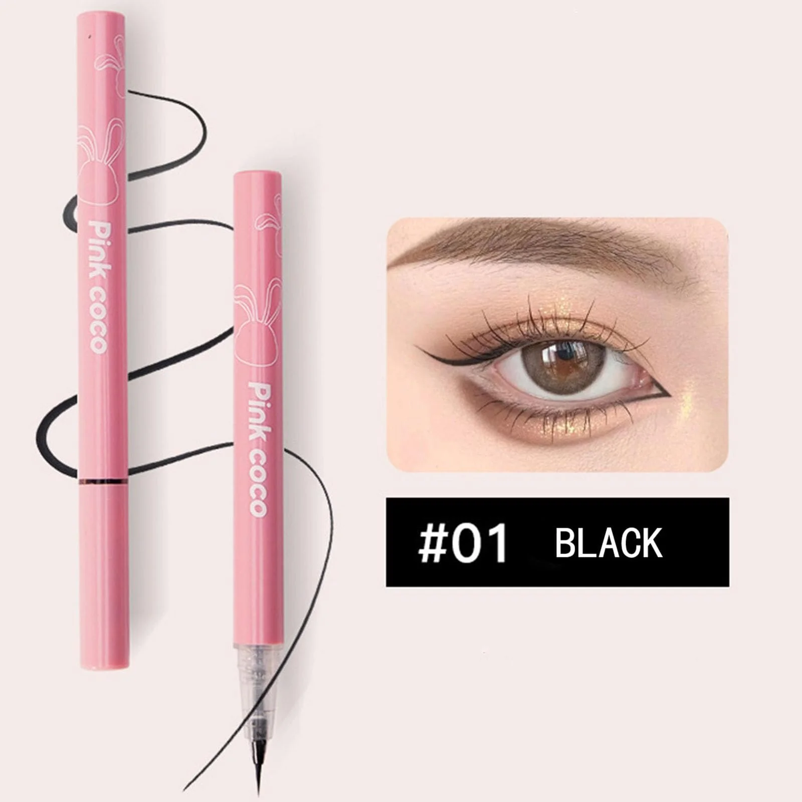 Підводка для очей CLY AMS Чорна Водостійка Рідка з точним кінчиком, фото №2