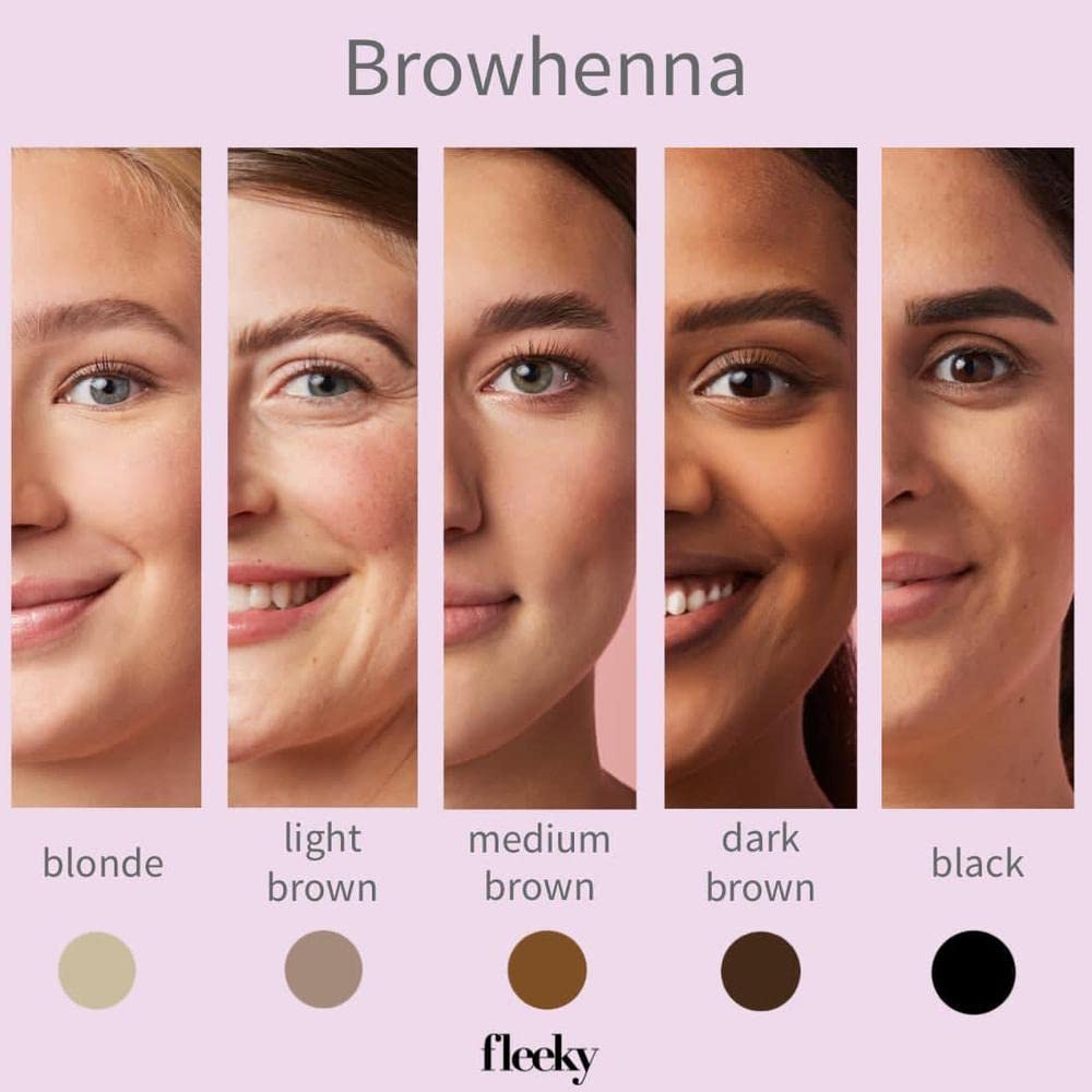Хна Fleeky Brow Набор Пудра хны и масло хны с Алое Вера Аргановым маслом и Касторовым маслом Цвет для бровей Веган и Cruelty Free Держится до 6 недель (Коричневый), фото №4