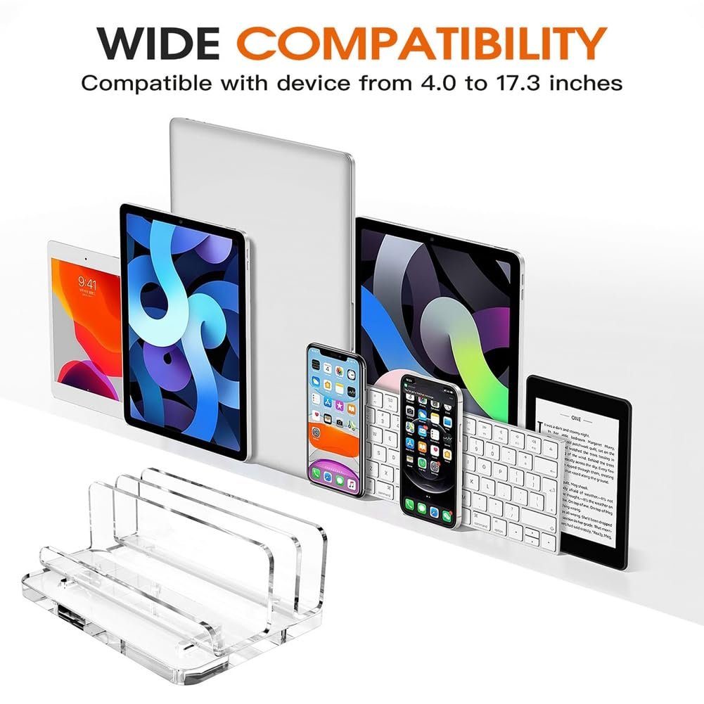 Подставка для ноутбука вертикальная Акриловая подставка для ноутбука с регулируемой док-станцией Подходит для всех ноутбуков, фото №4