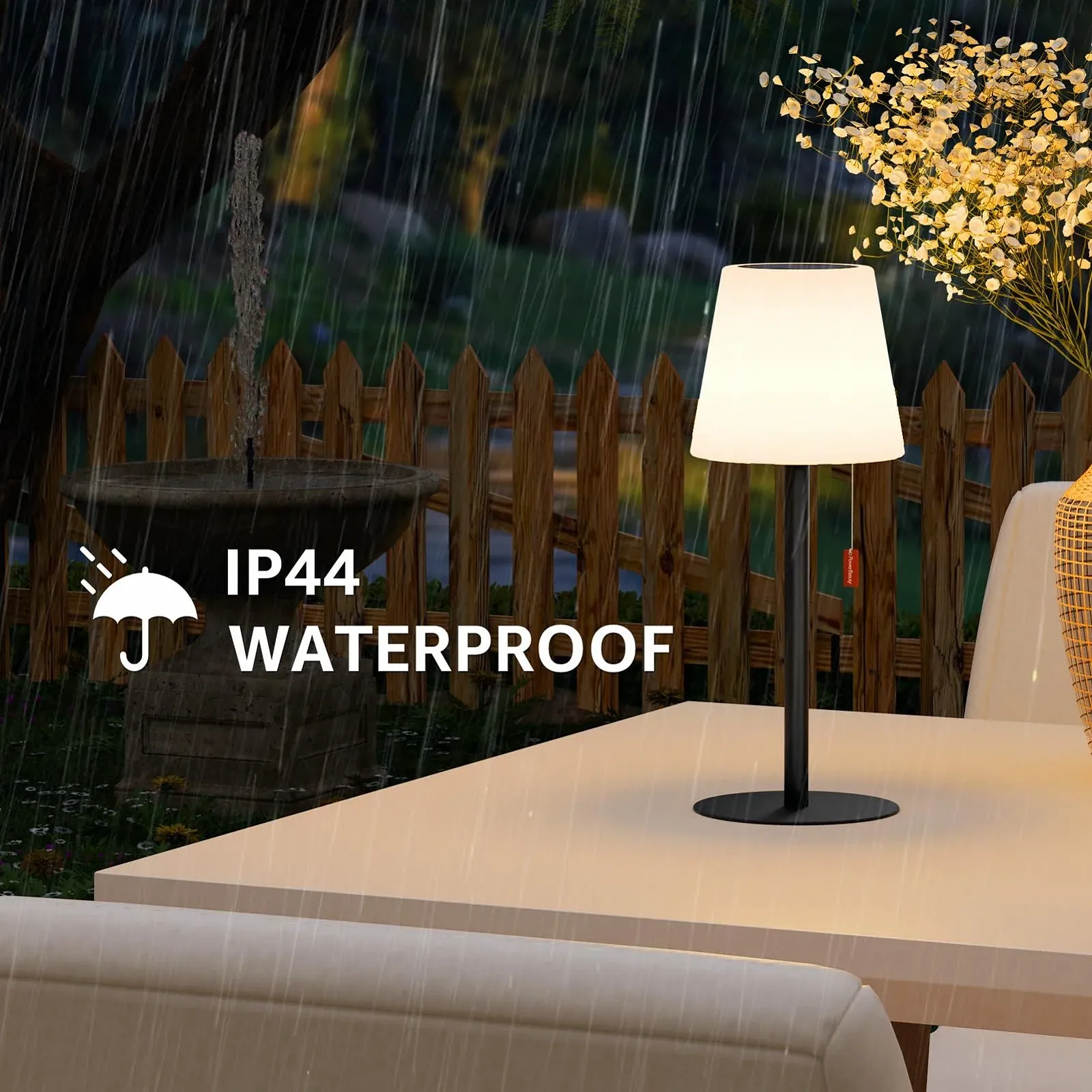 Настільна лампа LED на сонячній батареї Warm White та RGB бездротова USB акумуляторна, фото №6