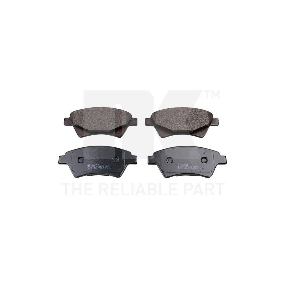 Комплект гальмівних колодок NK 223951 для RENAULT передня вісь, фото №1