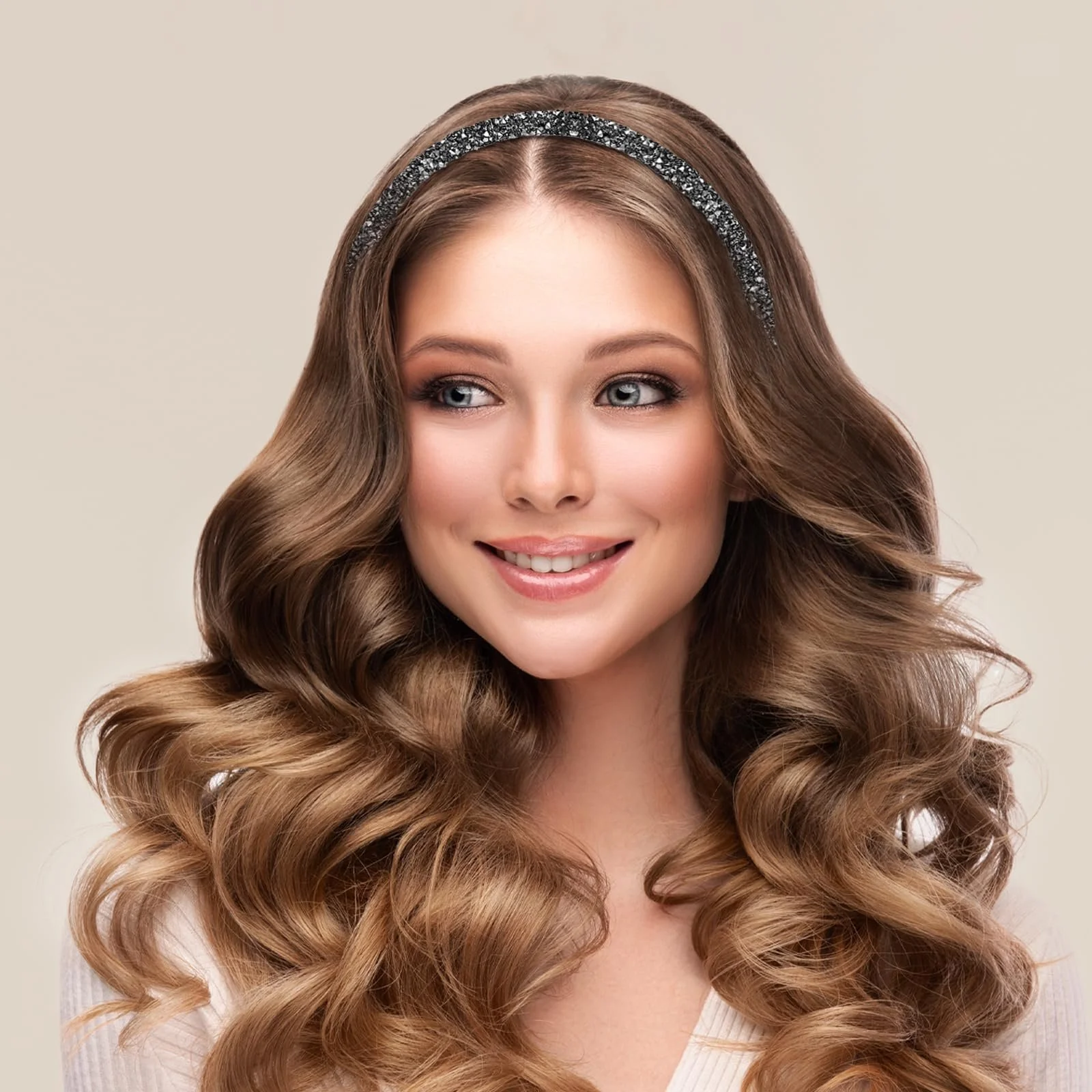 Набір з 2 блискучих кришталевих обручів для волосся для жінок, фото №5