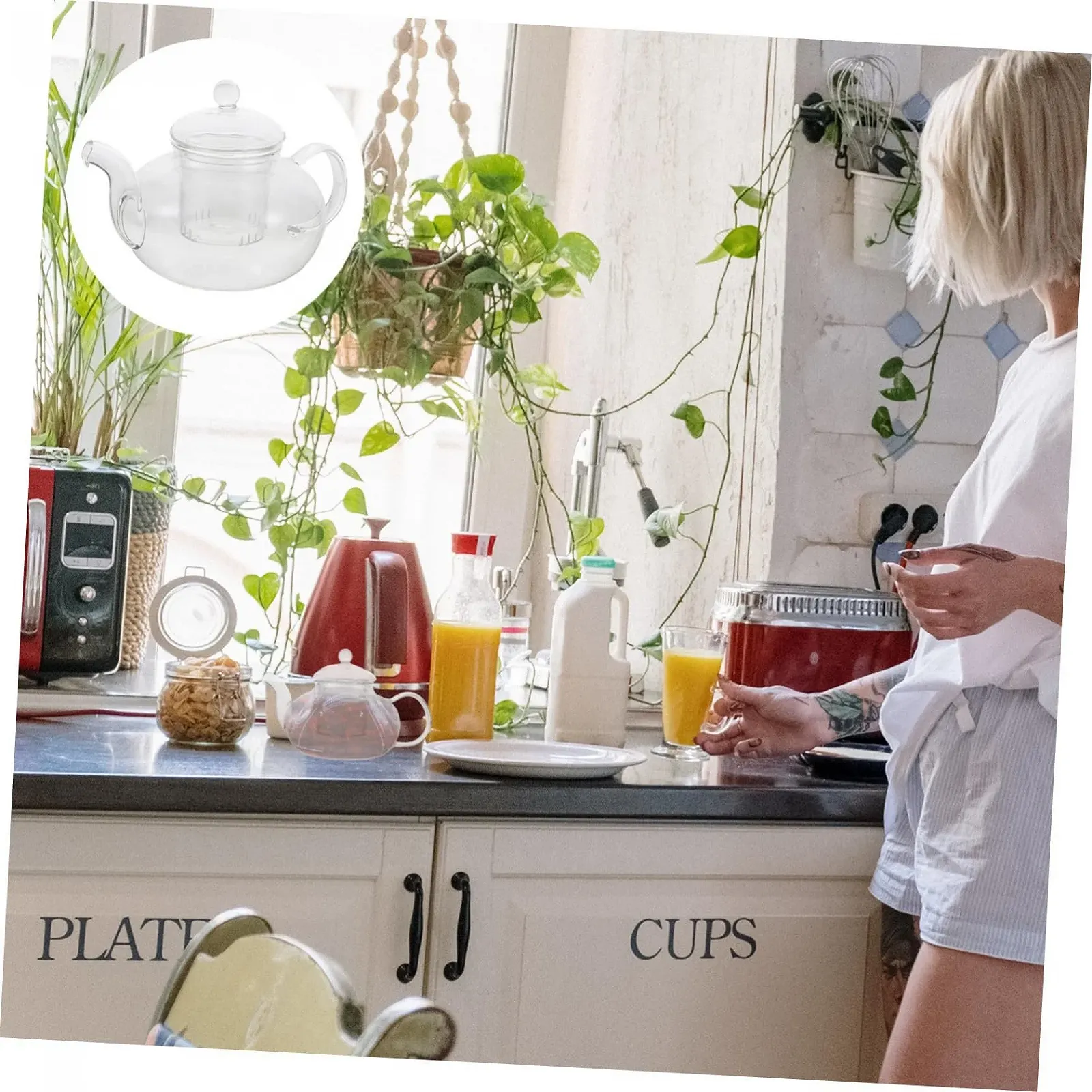 Чайник-заварник FUNNETOYU Скляний Зручна Ручка для Легкого Використання та Транспортування, фото №5