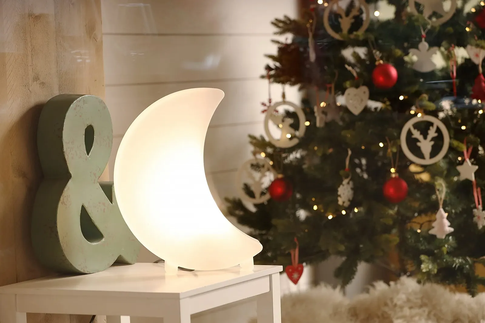 Настільна лампа 8 seasons Design Shining Moon LED Moon 40 см 15 кольорів Біла, фото №5