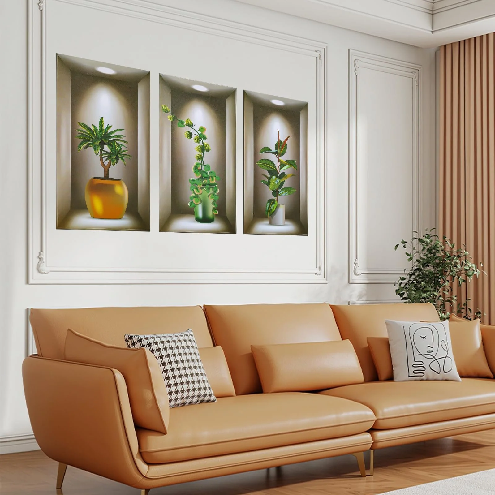 Набір наклейок на стіну 3D Green Plant PVC Бонсай у горщиках 6 шт. зі шпателем, фото №4 Набір наклейок на стіну 3D Green Plant PVC Бонсай у горщиках 6 шт. зі шпателем, фото №4