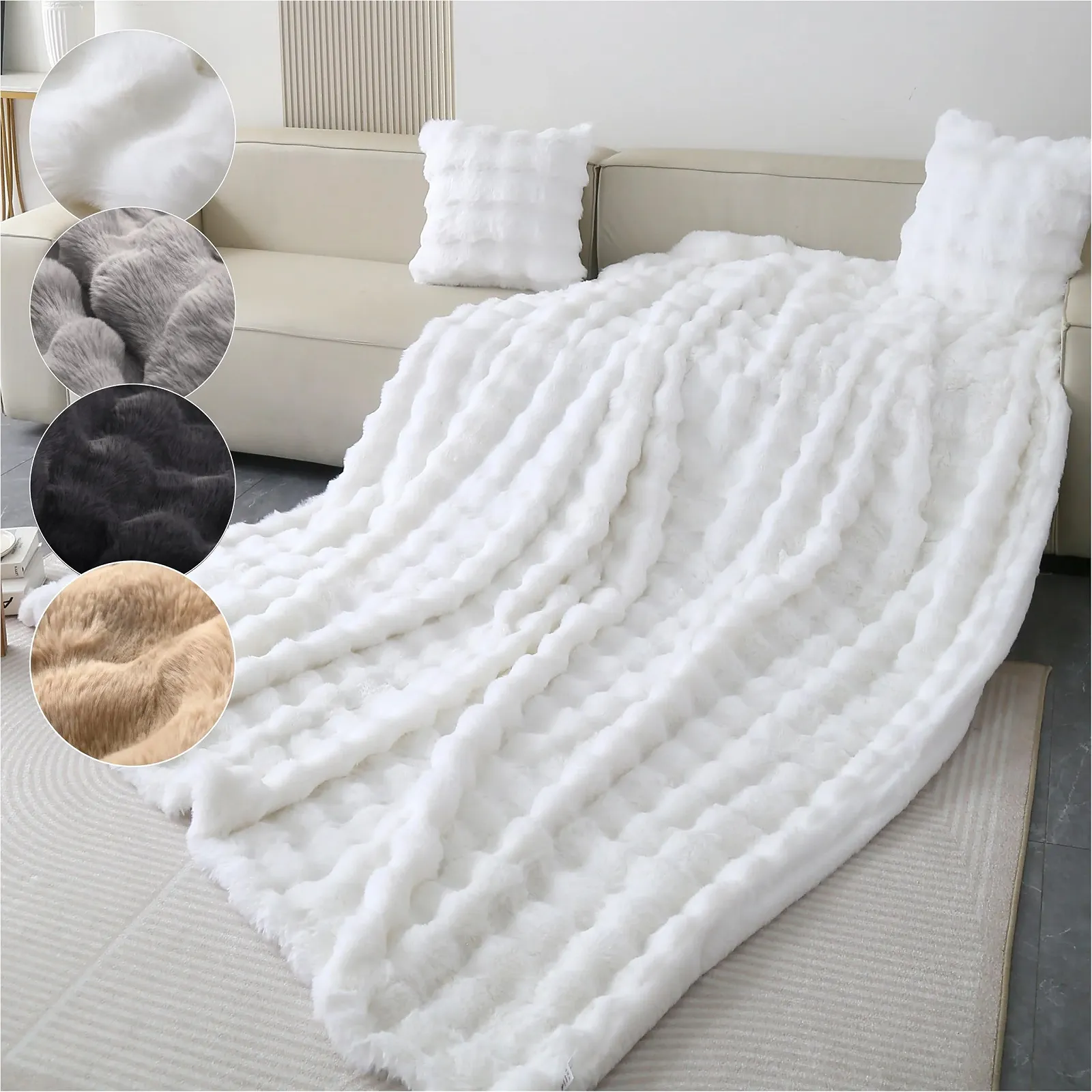 Покрывало Emilie-Textil Luxury Faux Fur - очень мягкое и приятное на ощупь меховое покрывало, 4 размера и цвета, фото №1 Покрывало Emilie-Textil Luxury Faux Fur - очень мягкое и приятное на ощупь меховое покрывало, 4 размера и цвета, фото №1