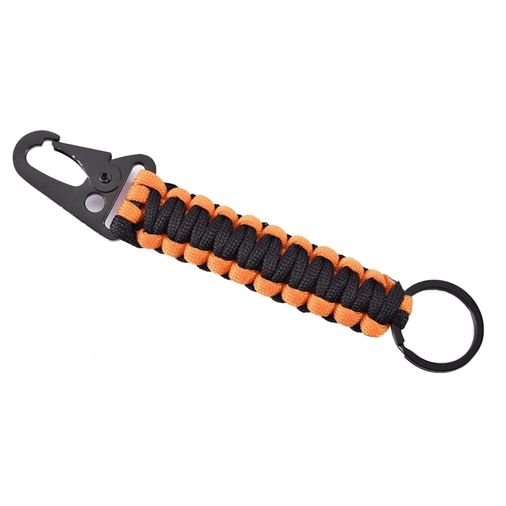 Брелок Paracord 7 нитей для кемпинга и походов Черный/оранжевый, фото №1